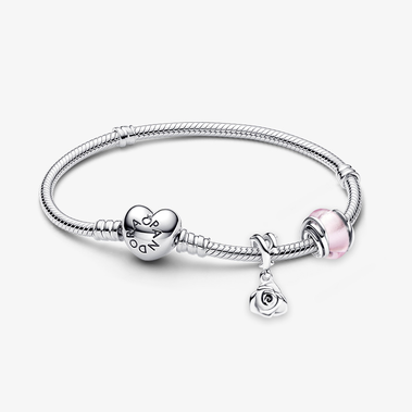 Bracelet Composé Pendant & Charm Murano Rose